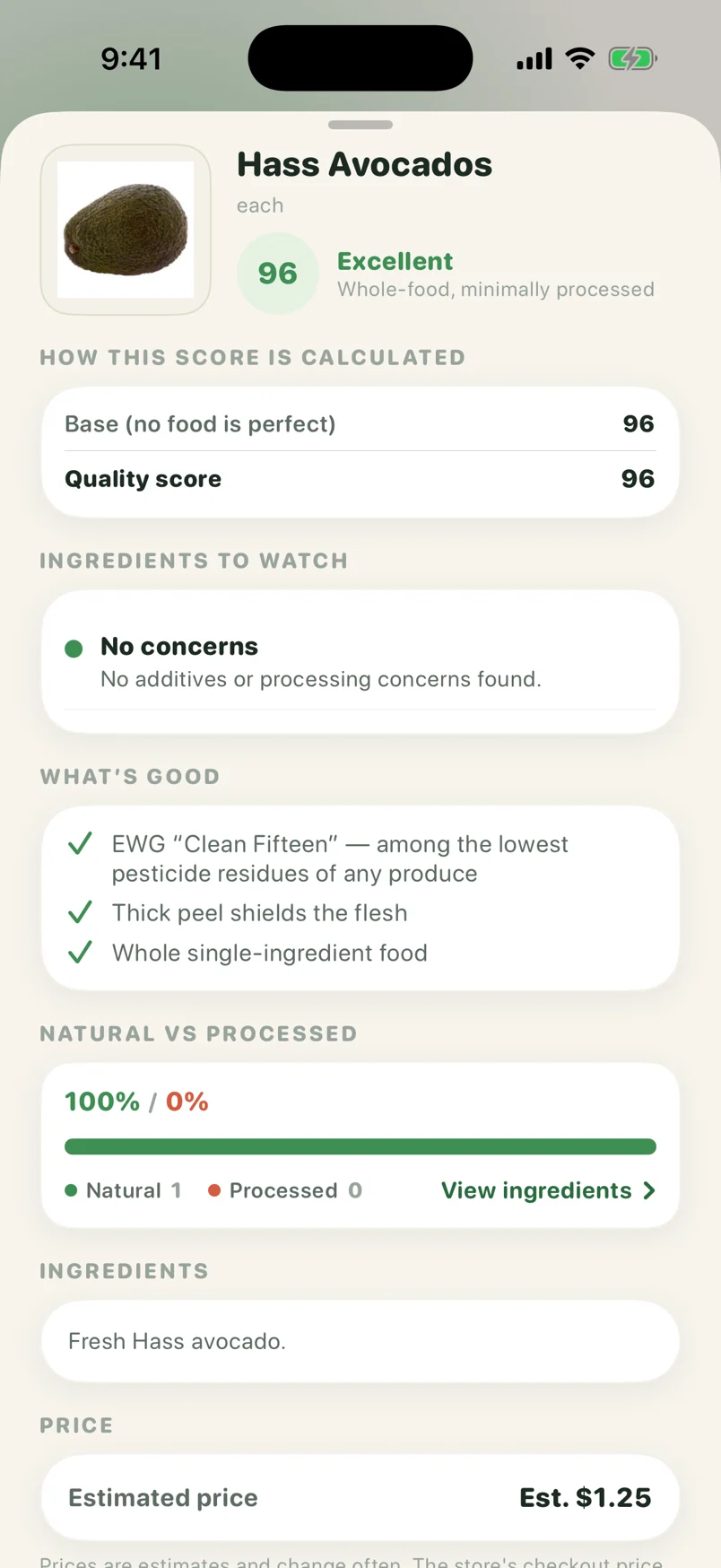 Quality Score breakdown
